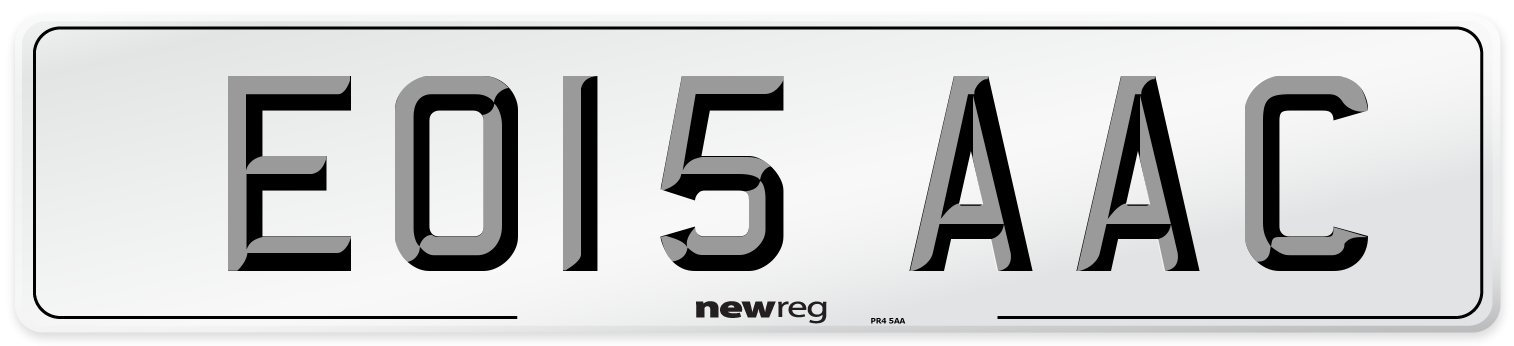 EO15 AAC Number Plate from New Reg